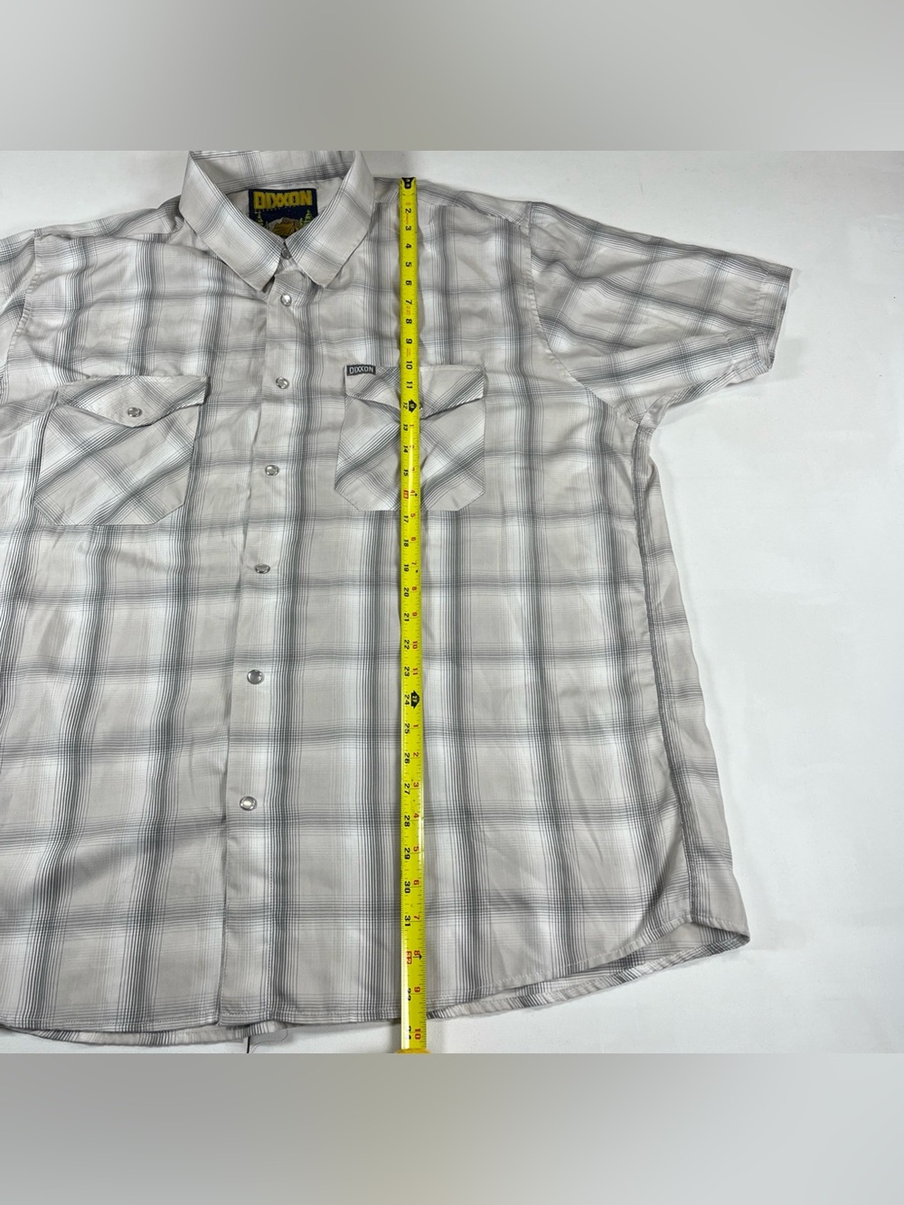 Dixxon Montana Short Sleeve Shirt Pearl Snap Gray Plaid Bamboo Men’s 3XL - Picture 10 of 15
